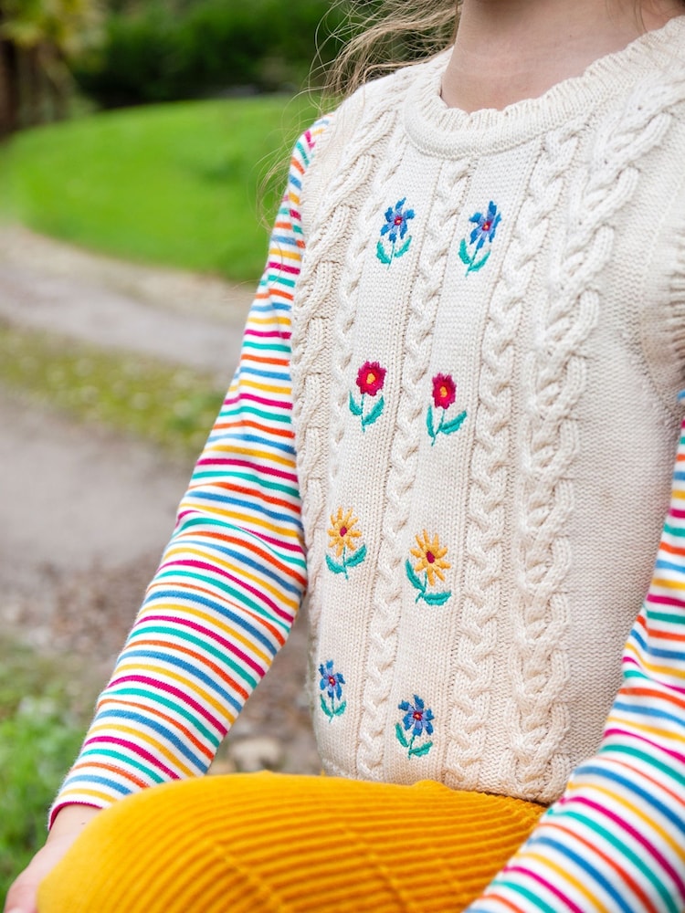 Frugi Girls Embroidered White Tank Top - Image 2 of 7