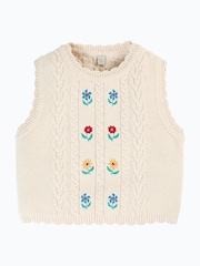 Frugi Girls Embroidered White Tank Top - Image 3 of 7