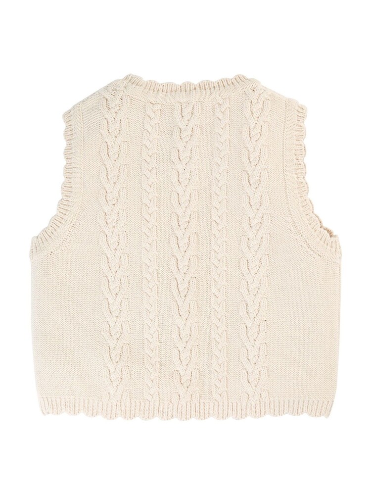 Frugi Girls Embroidered White Tank Top - Image 4 of 7