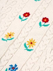 Frugi Girls Embroidered White Tank Top - Image 6 of 7