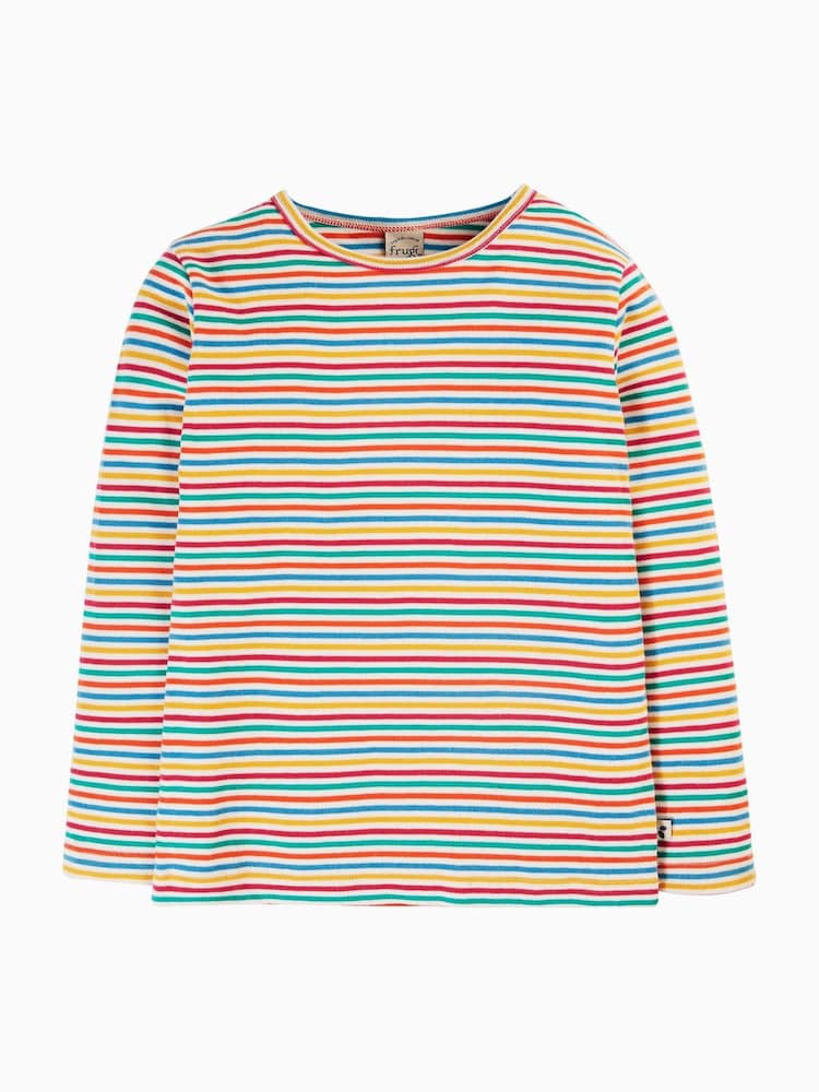 Frugi Pink Multi-Stripe Girls Top - Image 2 of 5