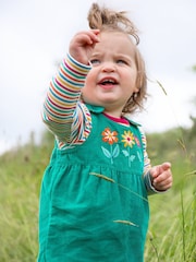 Frugi Green Flowers Reversible Dungaree - Image 1 of 6
