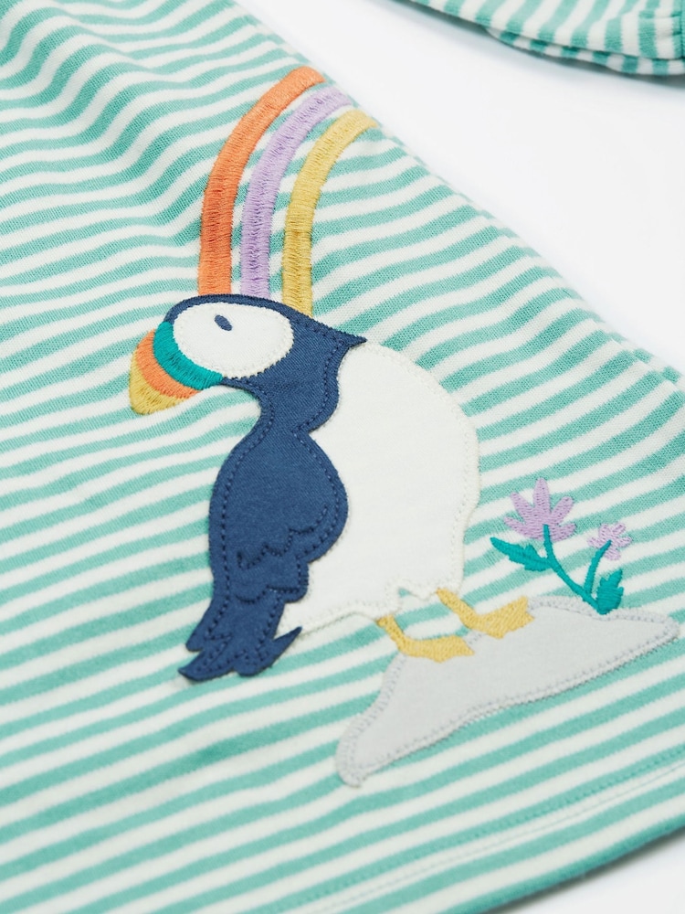 Frugi Green Striped Puffin Dress - Image 2 of 4