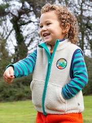 Frugi Boys Borg White Gilet - Image 1 of 7
