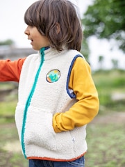 Frugi Boys Borg White Gilet - Image 2 of 7