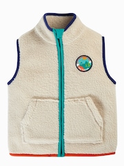 Frugi Boys Borg White Gilet - Image 3 of 7