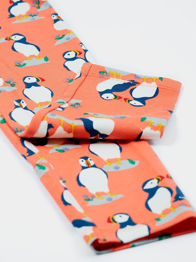 Frugi Girls All-Over Print Puffin Leggings - Image 2 of 5 Frugi Girls All-Over Print Puffin Leggings - Image 2 of 5