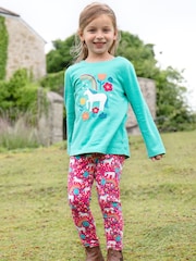 Frugi Pink All-Over Print Unicorn Leggings - Image 1 of 5