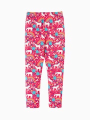 Frugi Pink All-Over Print Unicorn Leggings - Image 3 of 5