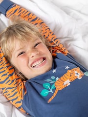 Frugi Unisex Orange Tiger Print Pyjamas - Image 2 of 6