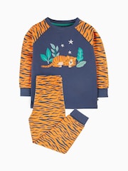 Frugi Unisex Orange Tiger Print Pyjamas - Image 3 of 6