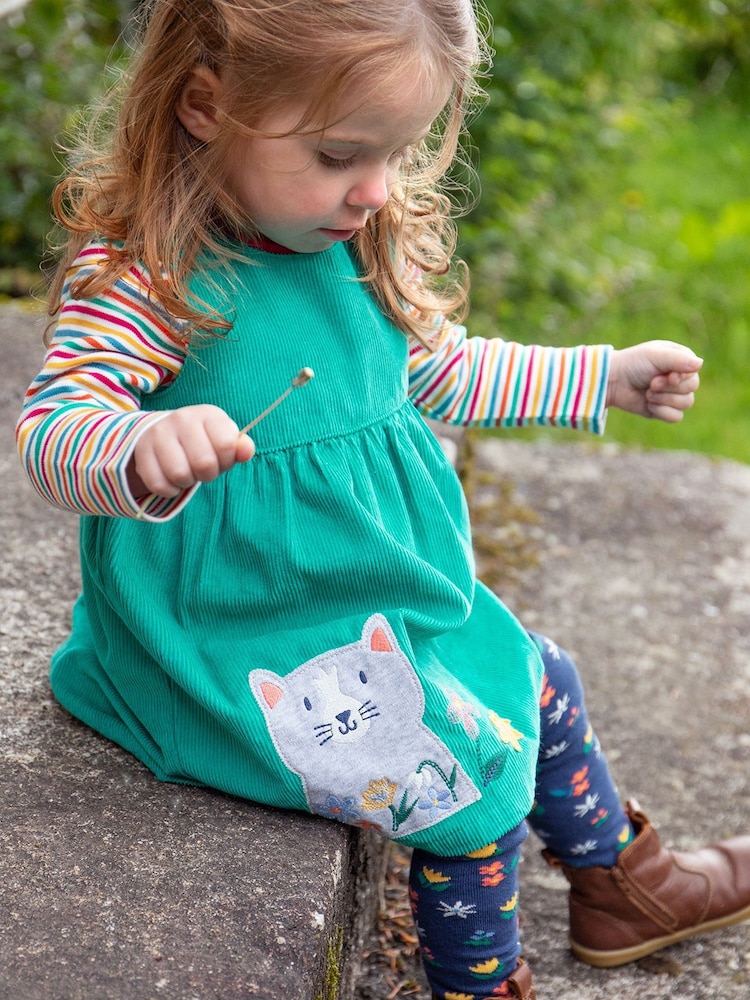 Frugi Green Cat Corduroy Dress - Image 2 of 6