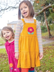 Frugi Yellow Corduroy Pinafore Dress - Image 1 of 6