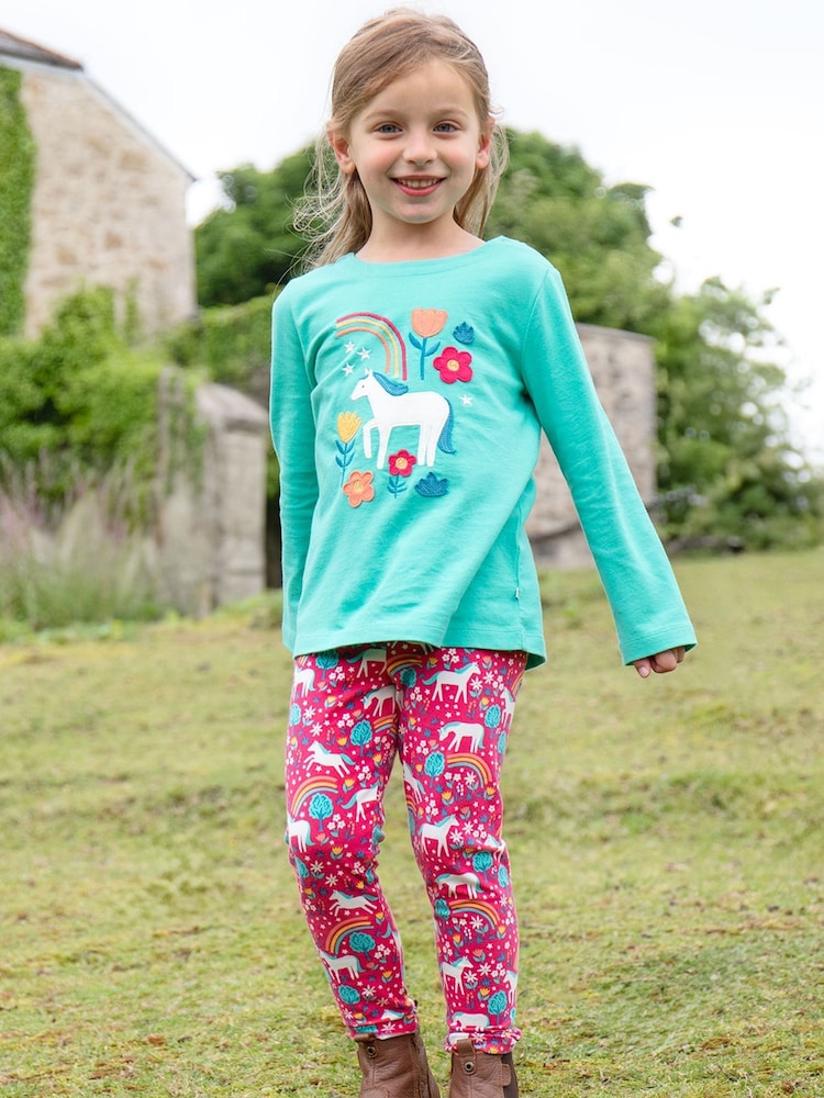 Frugi Girls Light Blue Unicorn Top - Image 1 of 5 Frugi Girls Light Blue Unicorn Top - Image 1 of 5
