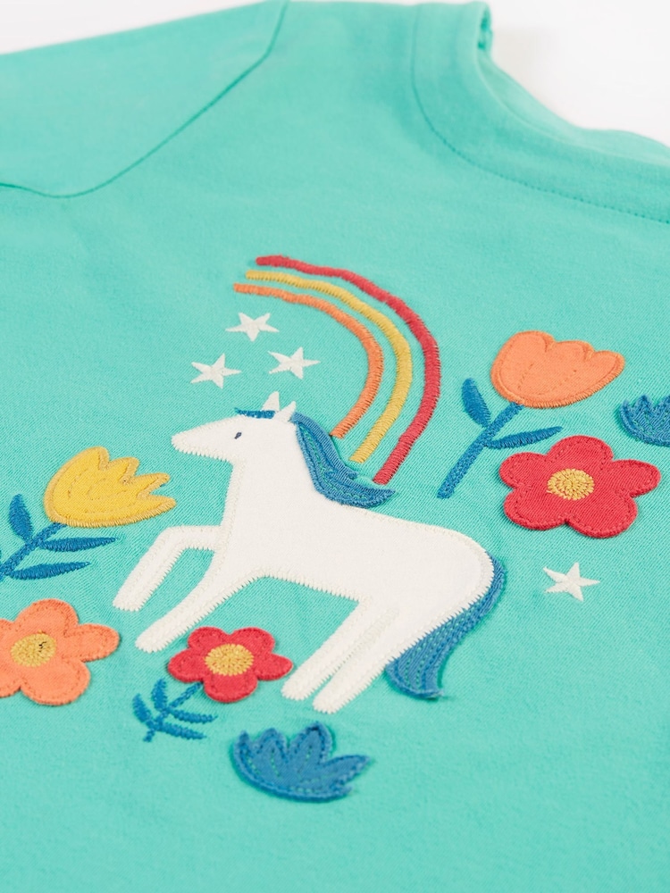 Frugi Girls Light Blue Unicorn Top - Image 5 of 5 Frugi Girls Light Blue Unicorn Top - Image 5 of 5