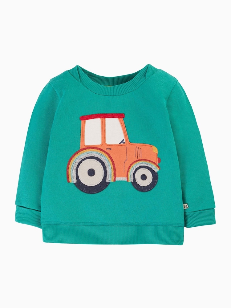 Frugi Green Tractor Easy On Jumper - Image 2 of 4 Frugi Green Tractor Easy On Jumper - Image 2 of 4