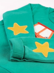 Suéter verde fácil de poner con tractor de Frugi - Imagen 4 de 4