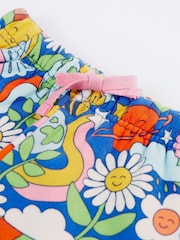 Pantalones de chándal abrigados con estampado de flores en azul de Frugi - Imagen 3 de 4