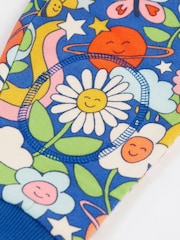 Pantalones de chándal abrigados con estampado de flores en azul de Frugi - Imagen 4 de 4