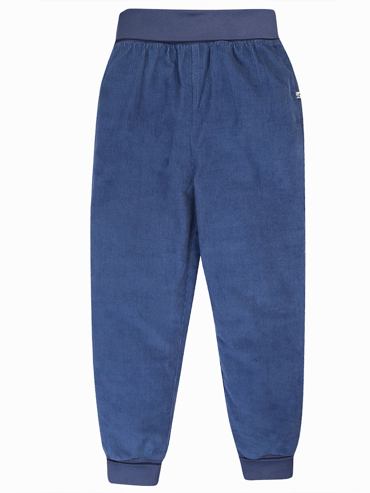 Frugi Boys Navy Blue Corduroy Pull Ups Joggers - Image 1 of 4