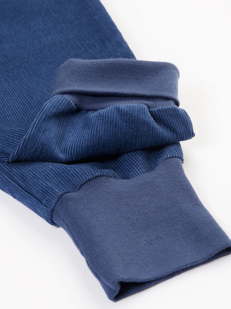 Frugi Boys Navy Blue Corduroy Pull Ups Joggers - Image 4 of 4