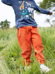 Frugi Boys Orange Corduroy Pull Ups Joggers - Image 1 of 6