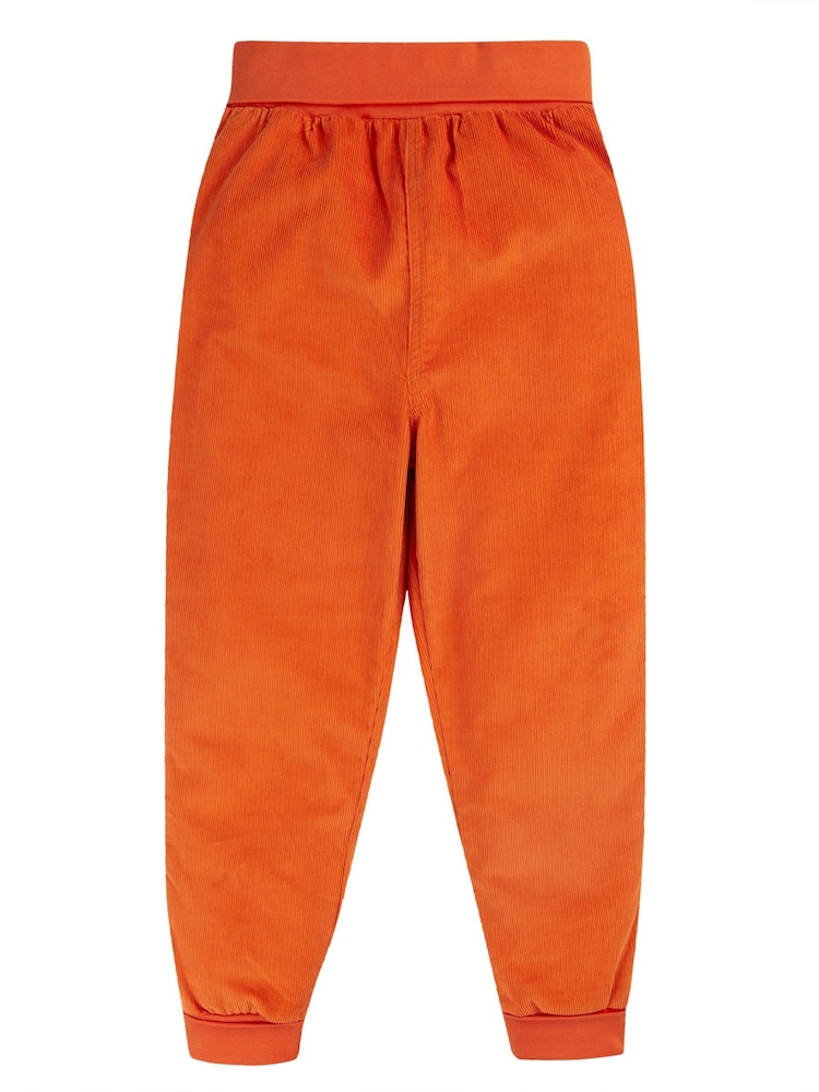 Frugi Boys Orange Corduroy Pull Ups Joggers - Image 2 of 6 Frugi Boys Orange Corduroy Pull Ups Joggers - Image 2 of 6