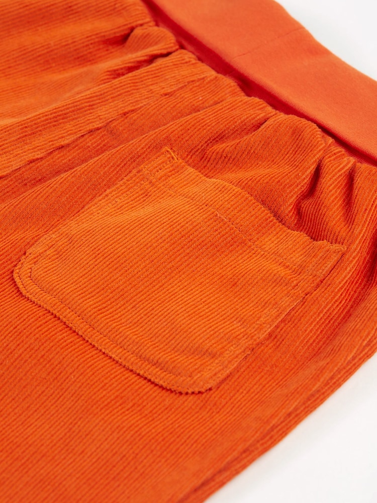 Frugi Boys Orange Corduroy Pull Ups Joggers - Image 6 of 6