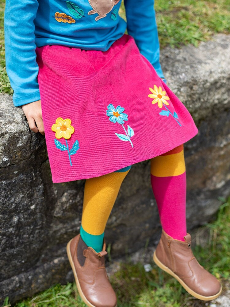 Frugi Pink Embroided Corduroy Skirt - Image 1 of 5
