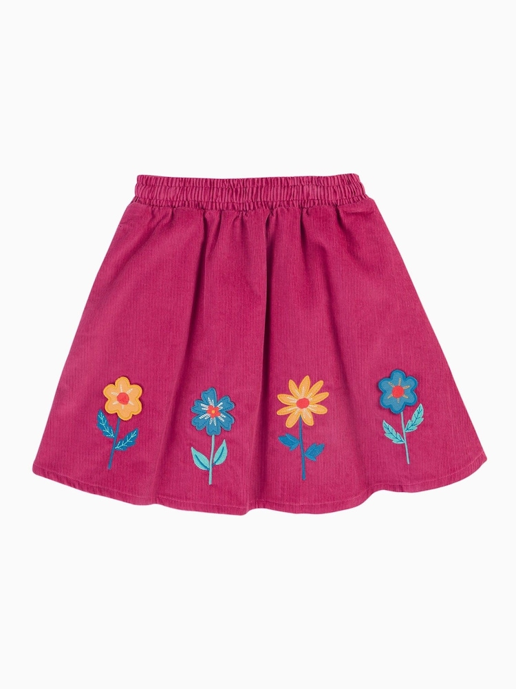 Frugi Pink Embroided Corduroy Skirt - Image 2 of 5
