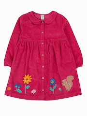 Frugi Girls Pink Cordurroy Embroided Dress - Image 4 of 7