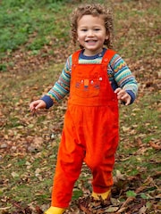 Frugi Orange Embroided Corduroy Dungaree - Image 1 of 5