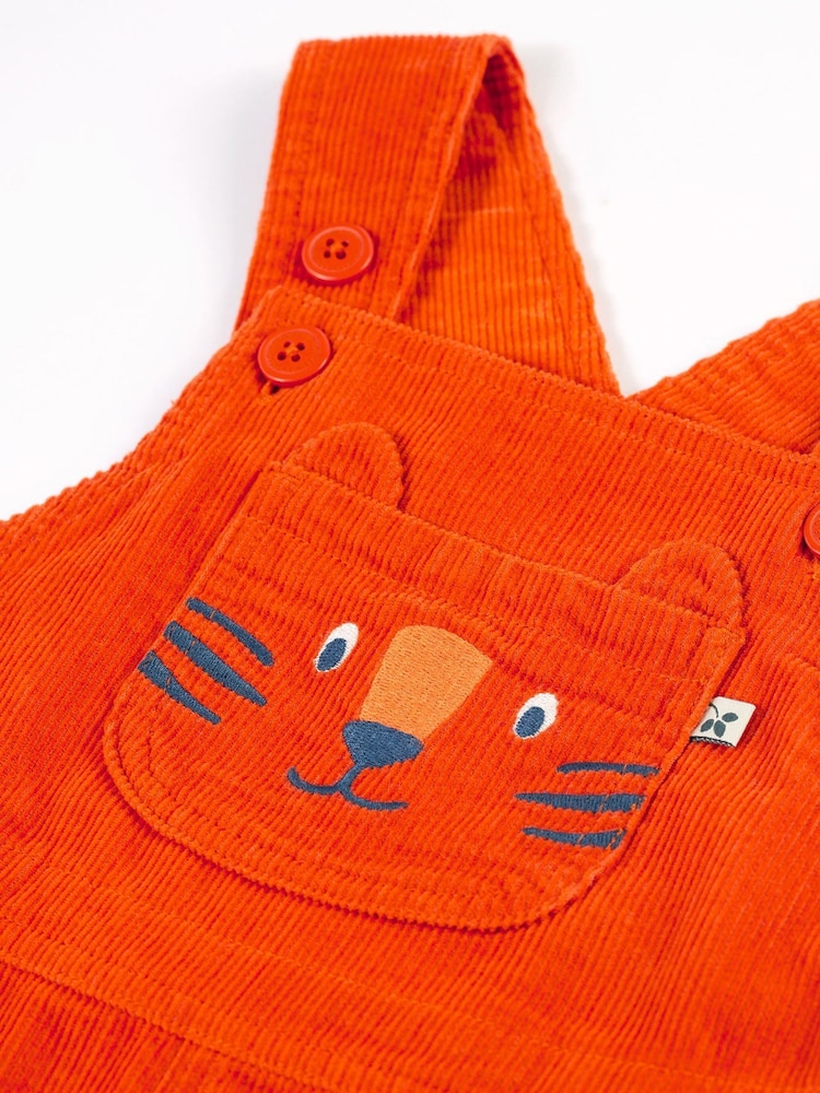 Salopette Frugi orange brodée en velours côtelé - Image 4 of 5