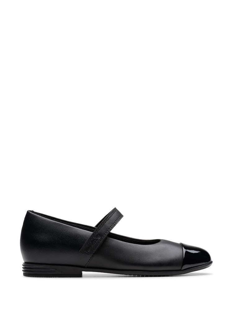 Clarks Black Standard Fit (F) Finja Gem Mary Jane Shoes - Image 1 of 7