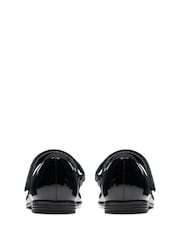 Charol negro - Zapatos de cuero Clarks Finja Tap Mary Jane con lazo - Imagen 6 de 7