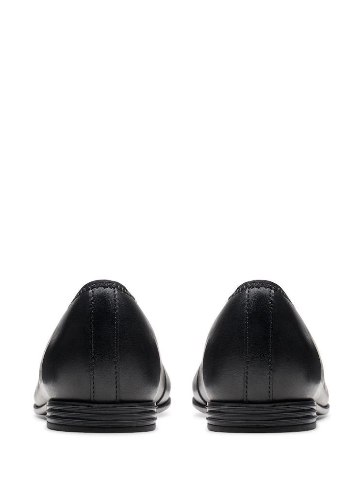 Clarks Black Standard Fit (F) Finja Bloom Ballerina Shoes - Image 2 of 7
