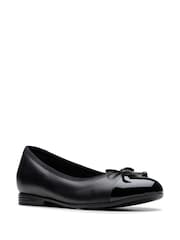 Clarks Black Standard Fit (F) Finja Bloom Ballerina Shoes - Image 6 of 7