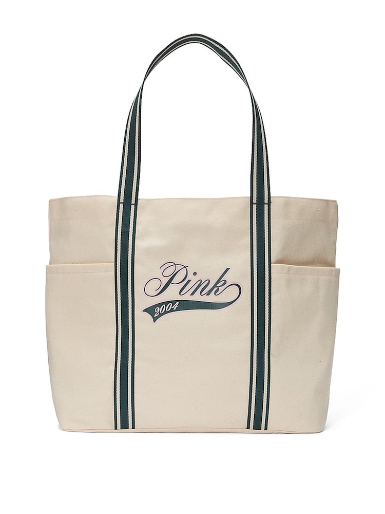 Victoria's Secret PINK Beige Canvas Tote Bag - Image 1 of 3