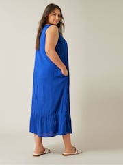 Evans Curve Crinkle Broderie Maxi Dress - Image 4 of 6
