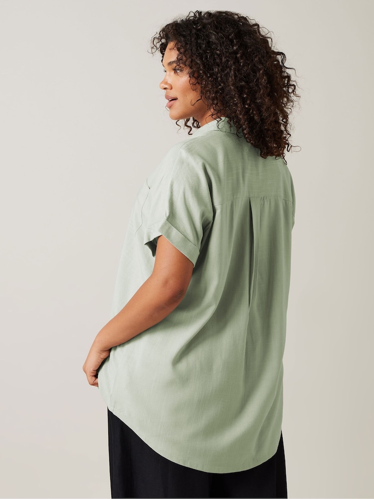 Zielony - Evans Tencel Slub Shirt - Image 3 of 5