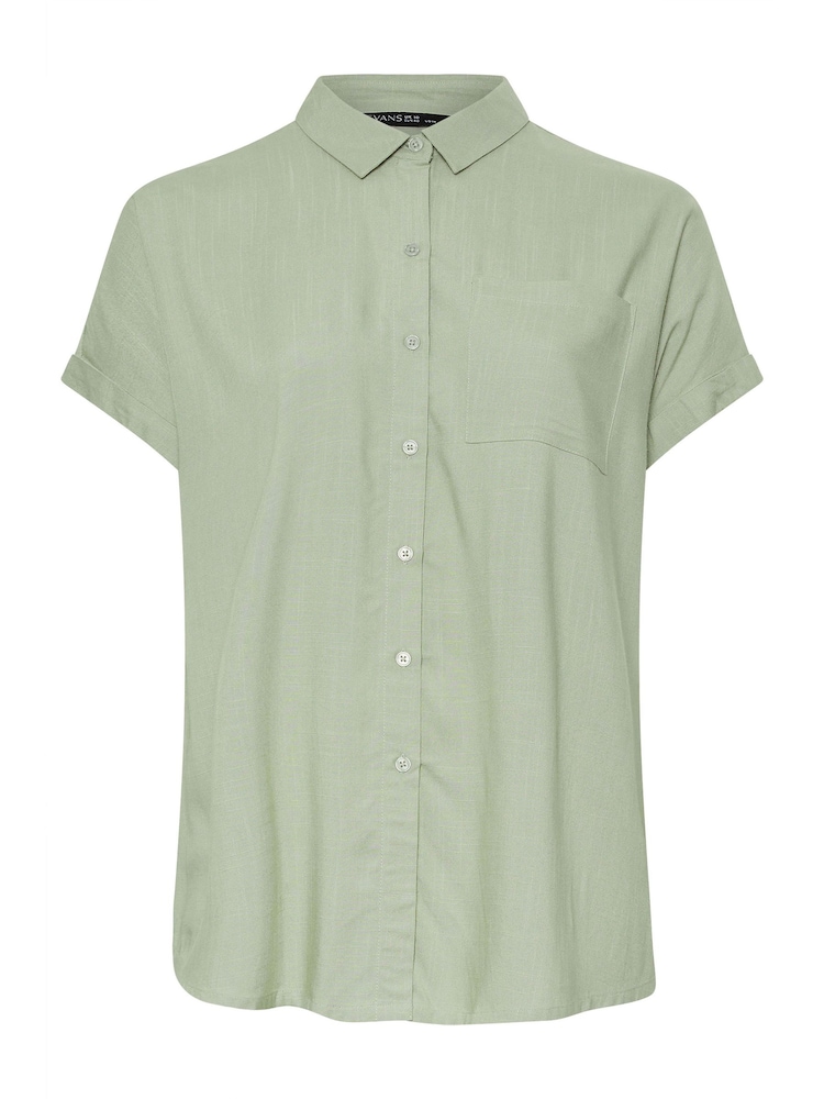 Zielony - Evans Tencel Slub Shirt - Image 5 of 5