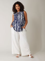 Evans Curve Navy Blue Tie Dye Print Tunic - Image 2 of 5
