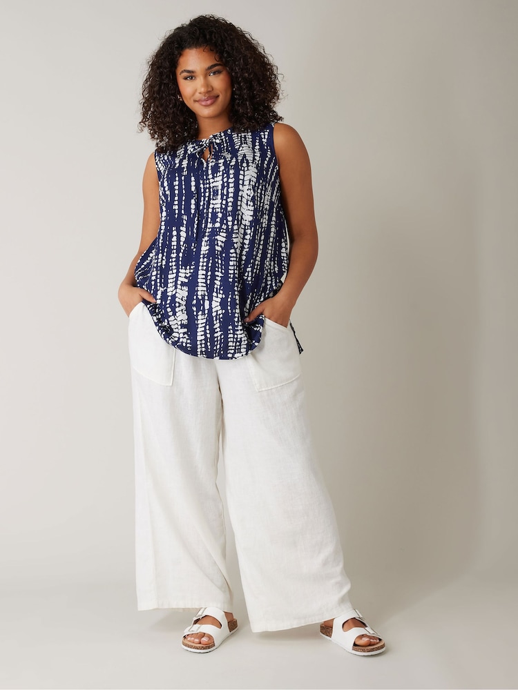 Evans Curve Navy Blue Tie Dye Print Tunic - Image 2 of 5