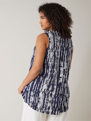 Evans Curve Navy Blue Tie Dye Print Tunic - Image 3 of 5