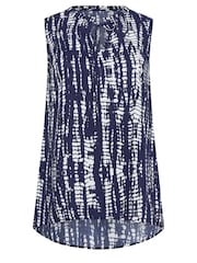 Evans Curve Navy Blue Tie Dye Print Tunic - Image 5 of 5