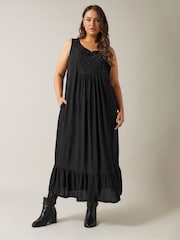 Evans Curve Crinkle Broderie Maxi Dress - Image 2 of 5