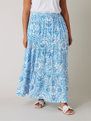 Evans Tile Print Boho White Skirt - Image 1 of 5