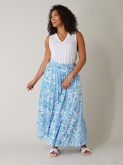 Evans Tile Print Boho White Skirt - Image 2 of 5