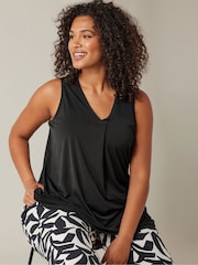 Evans Curve Pleat Front Vest Black Top - Image 1 of 5
