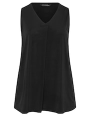 Evans Curve Pleat Front Vest Black Top - Image 5 of 5